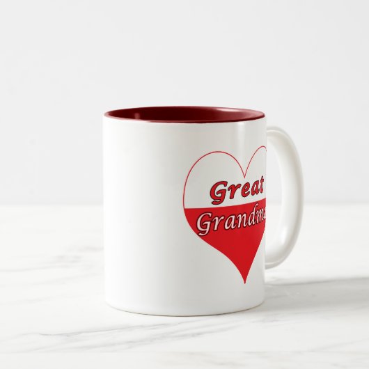 Großes Oma Polnisches Herz Zweifarbige Tasse (VorderseiteRechts)