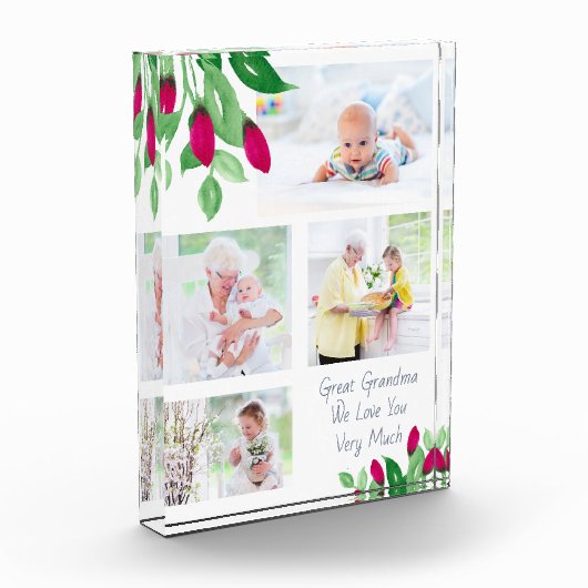 Großes Oma Rosa Rosenknospe 4 Bild Fotoblock (Links)