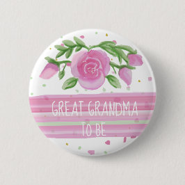 Großes Oma, um Aquarell-Rose Kinderdusche zu sein Button