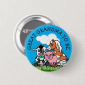 Großes Oma, um Baby Showfarm Animal Themed zu sein Button (Vorne & Hinten)