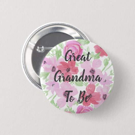 Großes Oma, um eine Blumendusche zu sein Button (Vorne & Hinten)