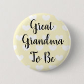Großes Oma, um eine gelbe Herzdusche zu sein Button (Vorderseite)