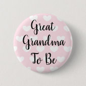 Großes Oma, um eine Pink Hearts Baby Dusche zu sei Button (Vorderseite)