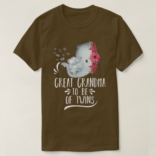 Großes Oma, um von zwei Baby Boys Elephant Bab zu  T-Shirt (Design vorne)