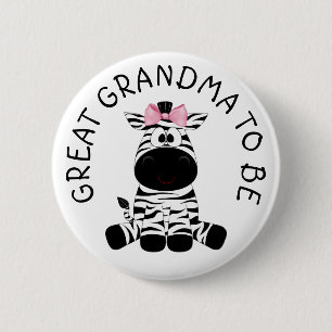 Großes Oma, um Zebra Baby Duschknopf zu sein Button