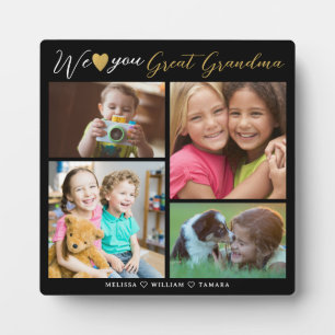 Großes Oma Wir Liebe Sie Großkinder 4 Foto Schwarz Fotoplatte