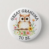 Großes Oma | Woodland Themed Baby Dusche Button (Vorderseite)