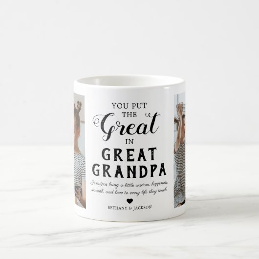Großes Opa Familie Foto Zwei-Tone-Kaffee-Tasse Kaffeetasse (Mittel)