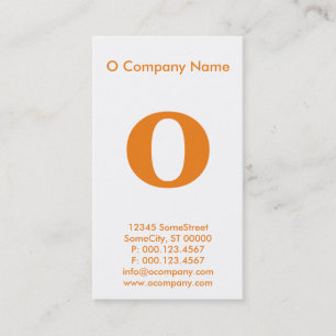 großes orange Monogramm Visitenkarte