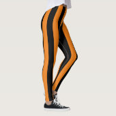 Großes orange Schwarzes Stripes Halloween Leggings (Rechts)