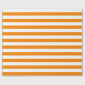 Großes Orange und Weiß Stripes Packpapier (Flach)