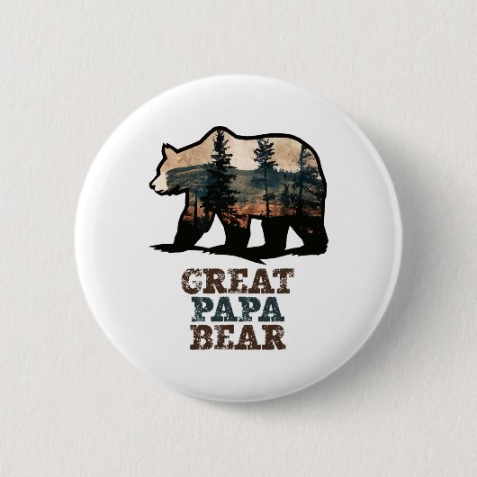 Grosses Papa Bear Vintag Retro Funny Opa Button (Vorderseite)
