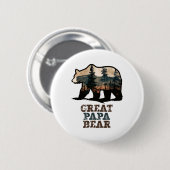 Grosses Papa Bear Vintag Retro Funny Opa Button (Vorne & Hinten)
