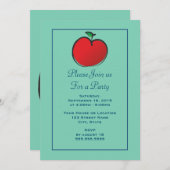 Großes Party mit rotem Apple Einladung (Vorne/Hinten)