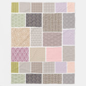 Großes Patchwork Multi Design Fleece Blanken (Vorderseite)