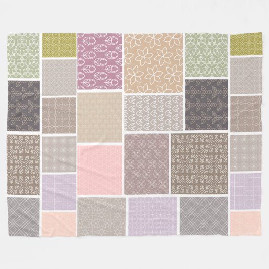 Großes Patchwork Multi Design Fleece Blanken (Vorderseite (Horizontal))