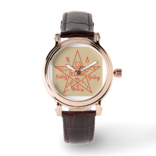Großes Pentagramm des Moses Siegel Frauenwache Armbanduhr