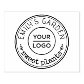 Großes Personalisiertes botanisches Logo Gummistempel (Prägung)