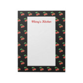 Grosses Personalisiertes schwarzes Cherpad Notepad Notizblock (Rotiert)