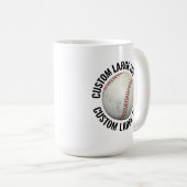 Großes Personalisiertes Text Baseball Bild 15oz Be Kaffeetasse (VorderseiteRechts)
