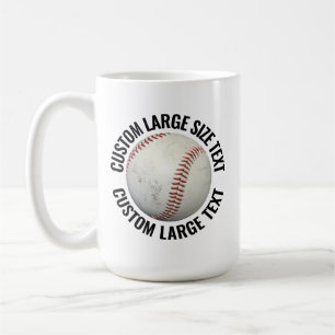 Großes Personalisiertes Text Baseball Bild 15oz Be Kaffeetasse