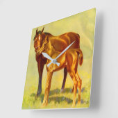 großes Pferd Quadratische Wanduhr (Winkel)