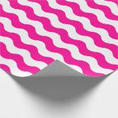 Großes Pink-und Weiß-Wellen-Packpapier Geschenkpapier (Ecke)
