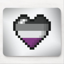 Großes Pixel-Herzdesign im asexuellen Stolperfeld Mousepad