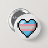 Großes Pixel Herzdesign im Transgender-Prix-Flag Button (Vorne & Hinten)