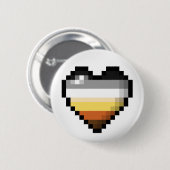 Großes Pixel Herzdesign in Gay-Bear-Flag Button (Vorne & Hinten)