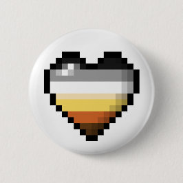 Großes Pixel Herzdesign in Gay-Bear-Flag Button