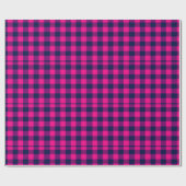 Großes Pixel-Karo in Rosa-Navy Geschenkpapier (Flach)