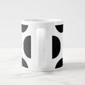 großes Polka-Dots-Muster: Schwarz und Weiß Jumbo-Tasse (Rückseite)