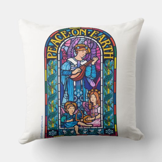 Grosses Polster "Weltfrieden" Buntglas (Rückseite)