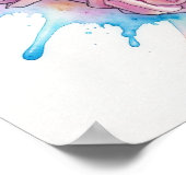 Großes Poster Art mit rosa Rosen-Spritzer (Ecke)