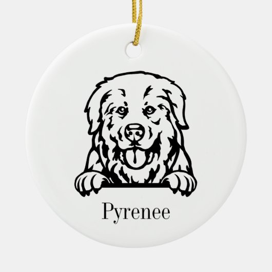 Großes Pyrenäenschmuck Keramik Ornament (Vorne)