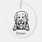 Großes Pyrenäenschmuck Keramik Ornament (Links)