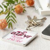 Großes Quadrat ADW Schlüsselanhängers Schlüsselanhänger (Seite)