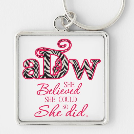 Großes Quadrat ADW Schlüsselanhängers Schlüsselanhänger (Vorne)