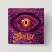 Grosses quadratisches Abzeichen mit Monogramm Drac Button (Vorderseite)