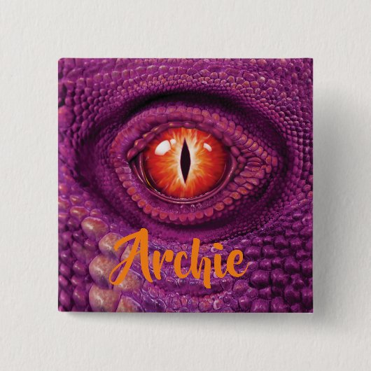 Grosses quadratisches Abzeichen mit Monogramm Drac Button (Vorderseite)