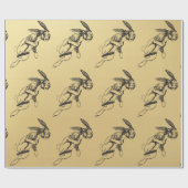 Großes Rabbit Funny Bunny Jack Rabbit Geschenkpapier (Flach)