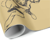 Großes Rabbit Funny Bunny Jack Rabbit Geschenkpapier (Rolleneckpunkt)