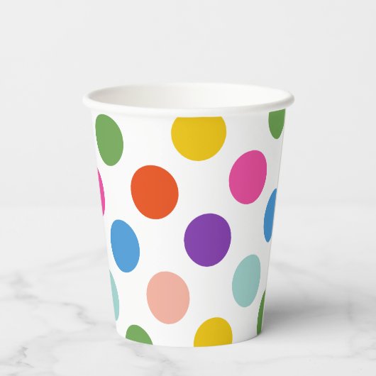 Grosses Rainbow Polka Dot Pattern Pappbecher (Rückseite)