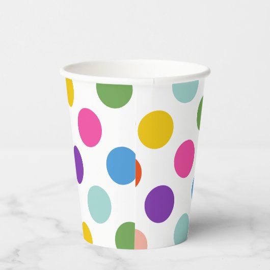 Grosses Rainbow Polka Dot Pattern Pappbecher (Rechts)