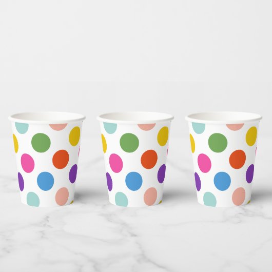 Grosses Rainbow Polka Dot Pattern Pappbecher (Multi)