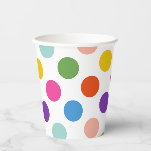 Grosses Rainbow Polka Dot Pattern Pappbecher (Vorderseite)