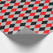 Grosses Raute-, Schwarz- und Graupapier Geschenkpapier (Ecke)