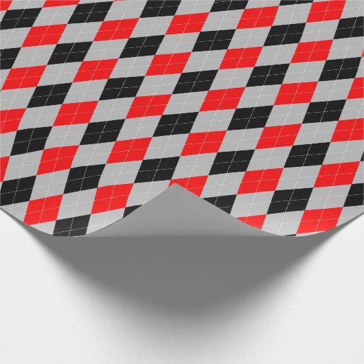 Grosses Raute-, Schwarz- und Graupapier Geschenkpapier (Ecke)