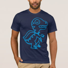 Großes Regenbogen Rex Blau T-Shirt
